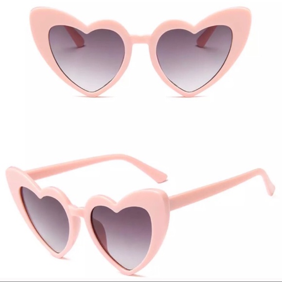Accessories - Retro Light Pink Heart Shaped Sunglasses NWT
